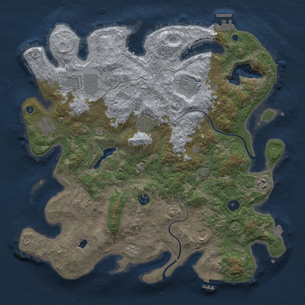Rust Map: Procedural Map, Size: 4000, Seed: 648282, 15 Monuments