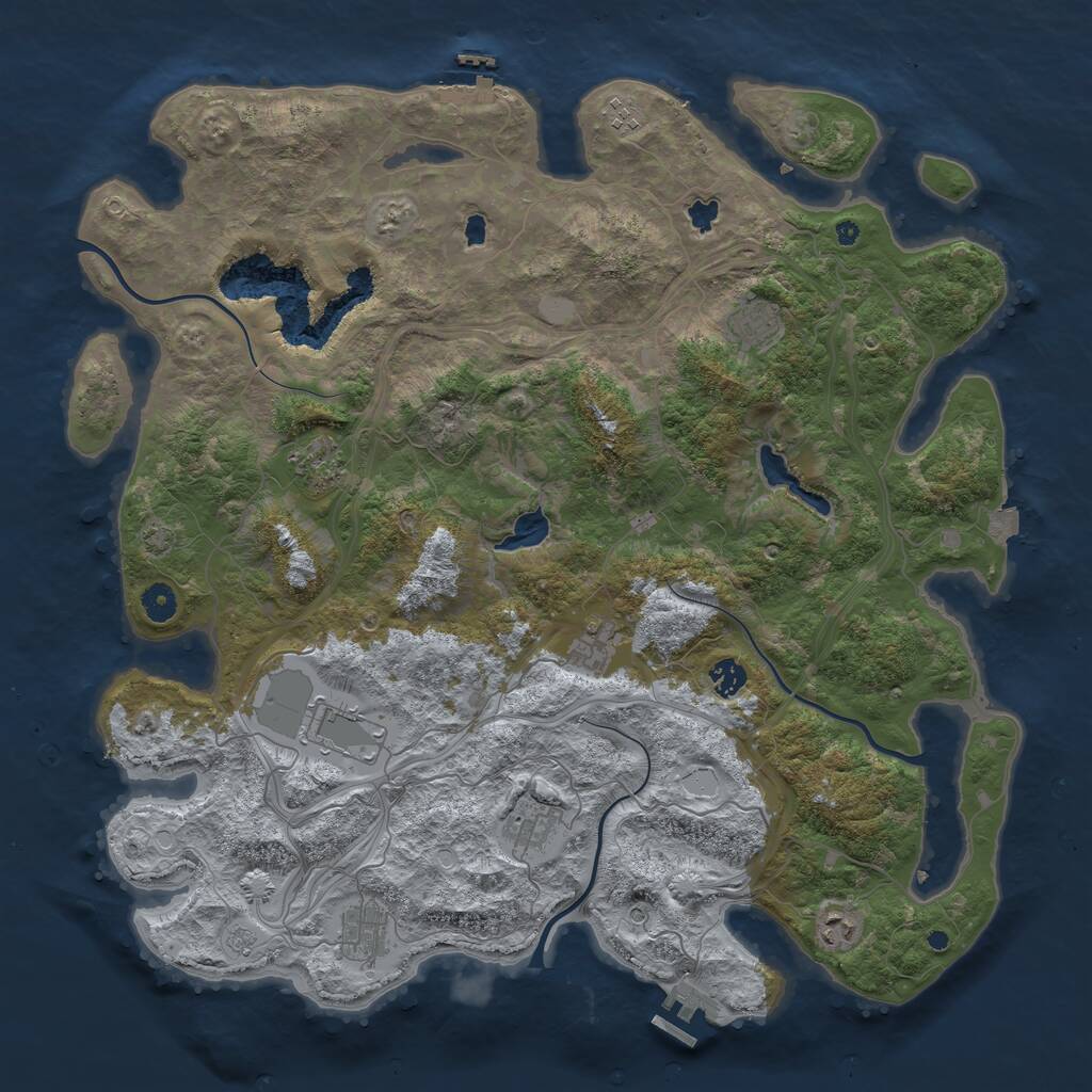 Rust Map: Procedural Map, Size: 4500, Seed: 602517138, 15 Monuments