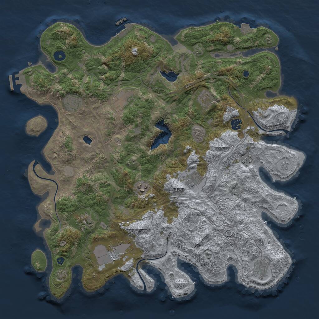 Rust Map: Procedural Map, Size: 4250, Seed: 706450797, 16 Monuments