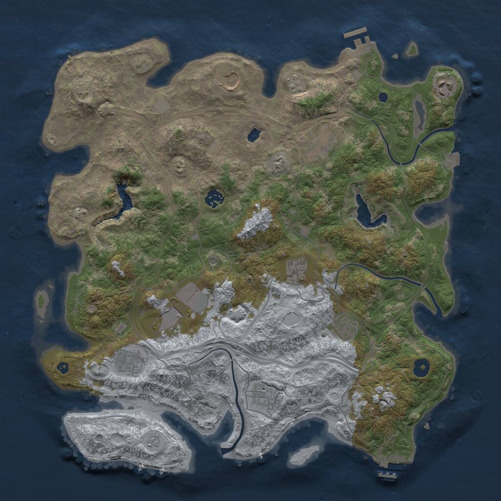Rust Map: Procedural Map, Size: 4250, Seed: 12463415, 16 Monuments