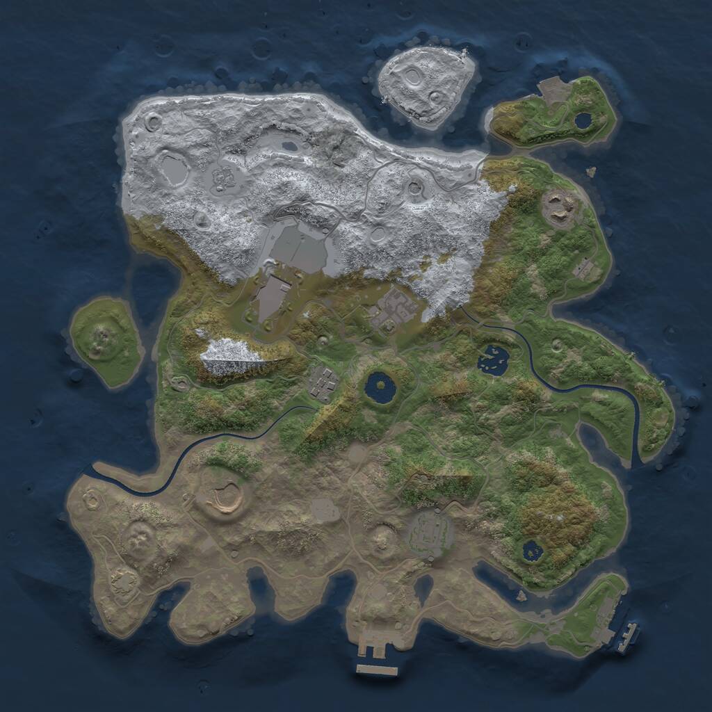 Rust Map: Procedural Map, Size: 3500, Seed: 871064718, 13 Monuments