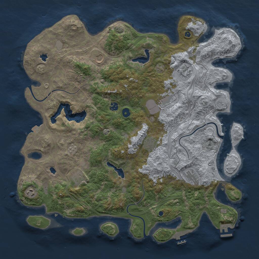 Rust Map: Procedural Map, Size: 4500, Seed: 1926968329, 15 Monuments