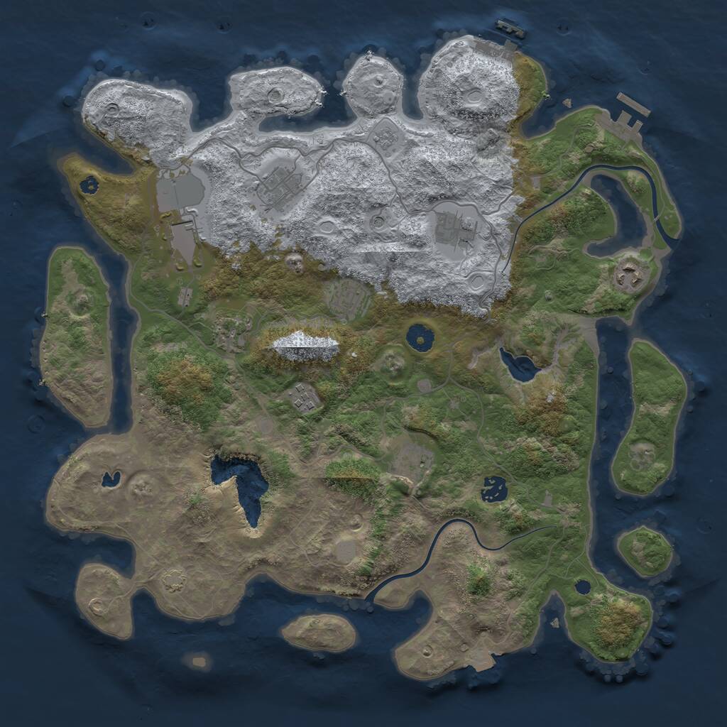Rust Map: Procedural Map, Size: 4000, Seed: 717289562, 15 Monuments