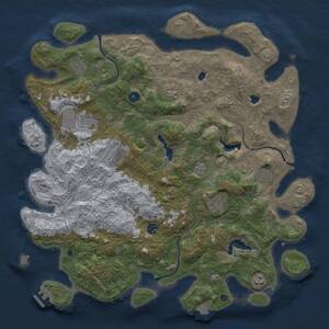 Thumbnail Rust Map: Procedural Map, Size: 4500, Seed: 2061316405, 14 Monuments