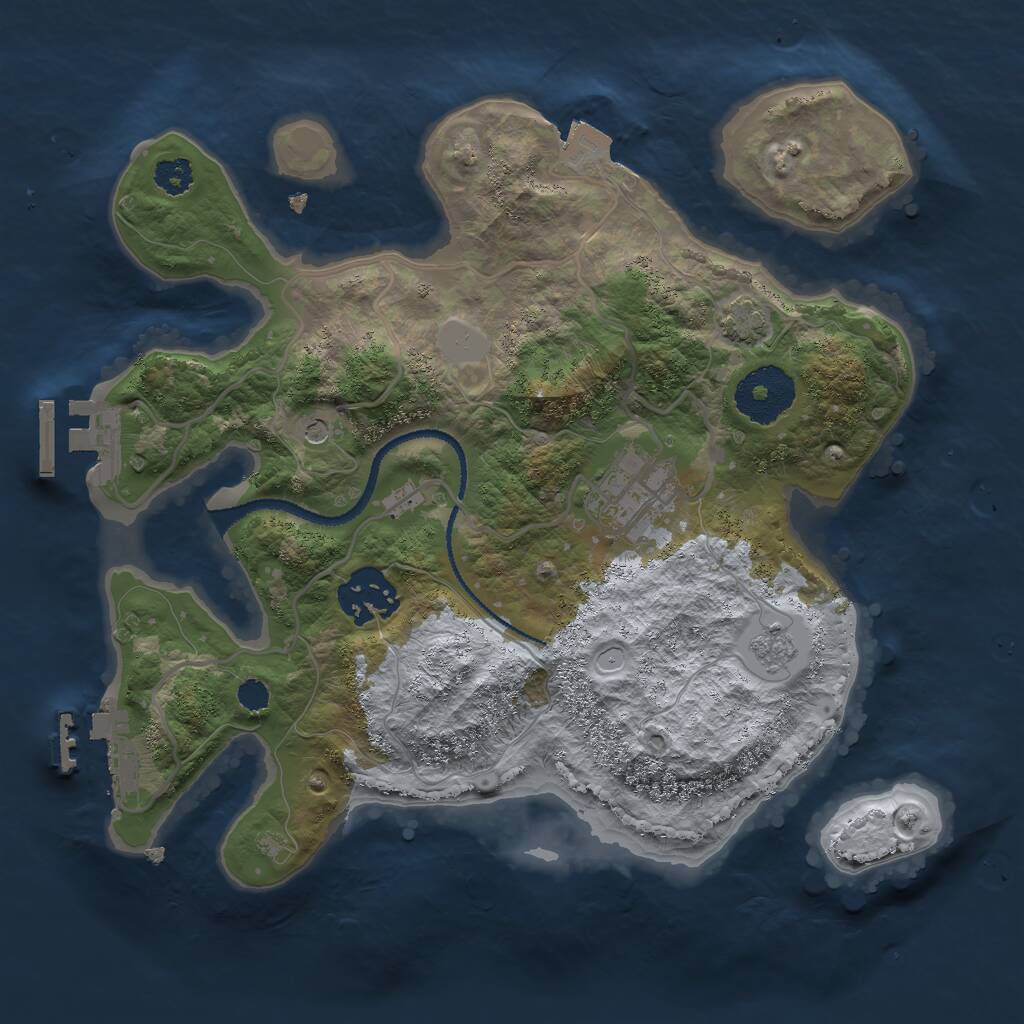 Rust Map: Procedural Map, Size: 2700, Seed: 1085574452, 8 Monuments