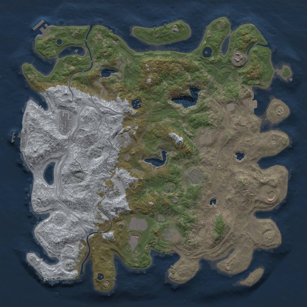Rust Map: Procedural Map, Size: 4500, Seed: 1999215921, 17 Monuments