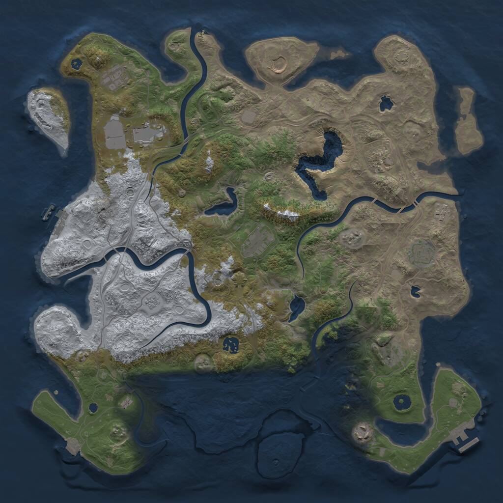 Rust Map: Procedural Map, Size: 4500, Seed: 734169872, 16 Monuments