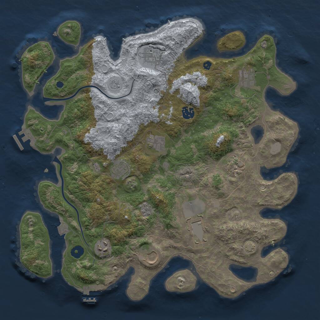 Rust Map: Procedural Map, Size: 3800, Seed: 1572465974, 16 Monuments