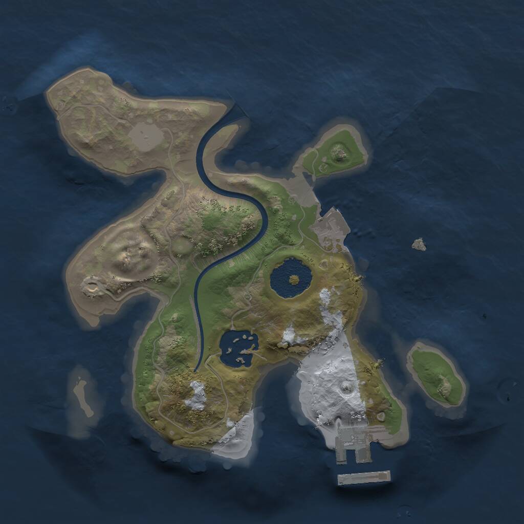 Rust Map: Procedural Map, Size: 2000, Seed: 2016537852, 3 Monuments