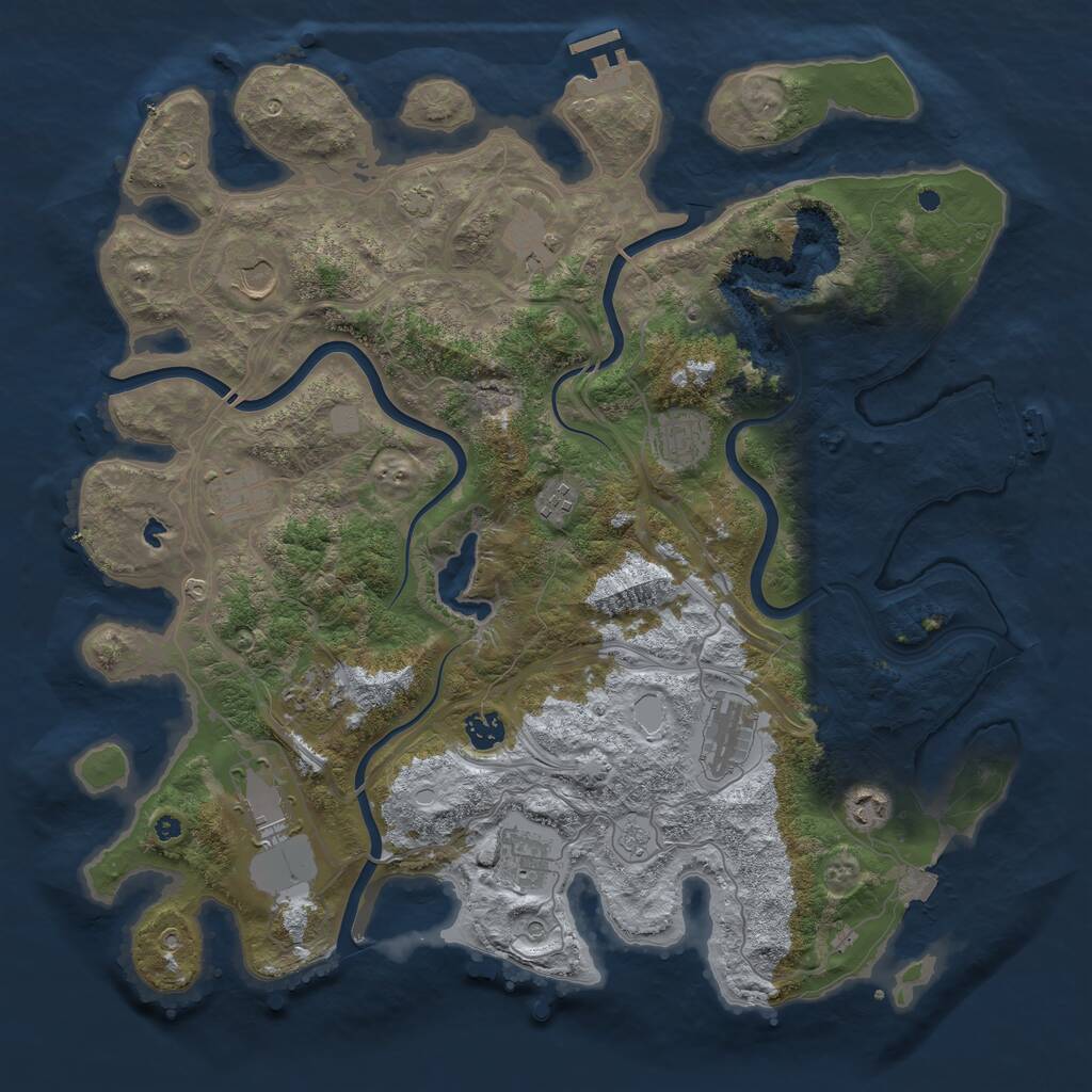 Rust Map: Procedural Map, Size: 4250, Seed: 2398, 17 Monuments