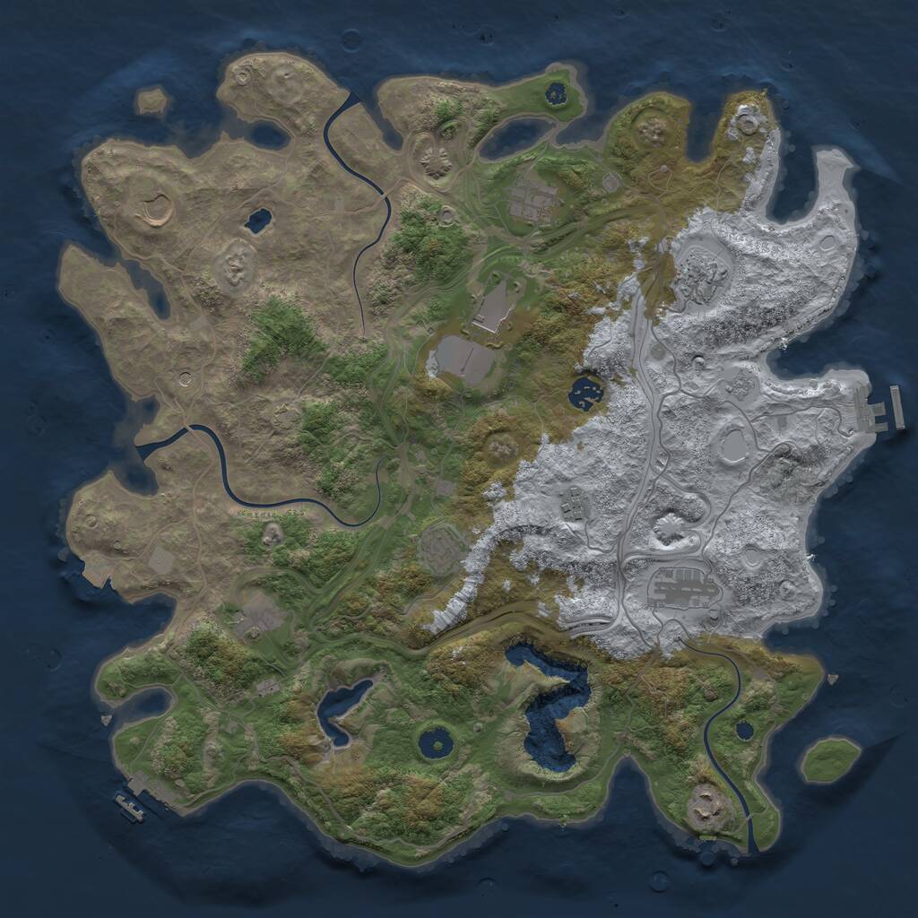 Rust Map: Procedural Map, Size: 4250, Seed: 570709403, 16 Monuments