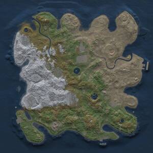Thumbnail Rust Map: Procedural Map, Size: 3700, Seed: 1062136406, 17 Monuments