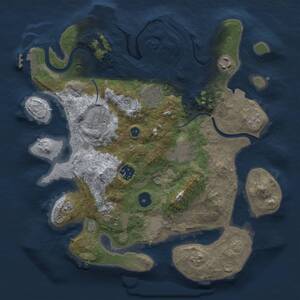 Thumbnail Rust Map: Procedural Map, Size: 3250, Seed: 1671738645, 12 Monuments