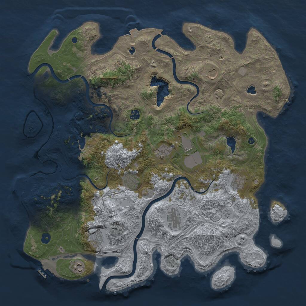 Rust Map: Procedural Map, Size: 4500, Seed: 286215008, 16 Monuments