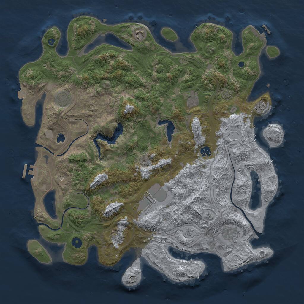 Rust Map: Procedural Map, Size: 4350, Seed: 13022025, 14 Monuments