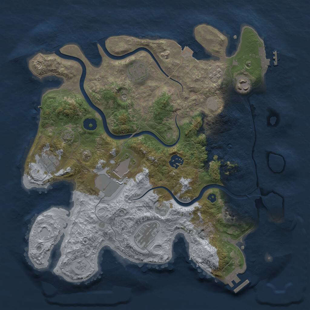 Rust Map: Procedural Map, Size: 3500, Seed: 73030726, 13 Monuments