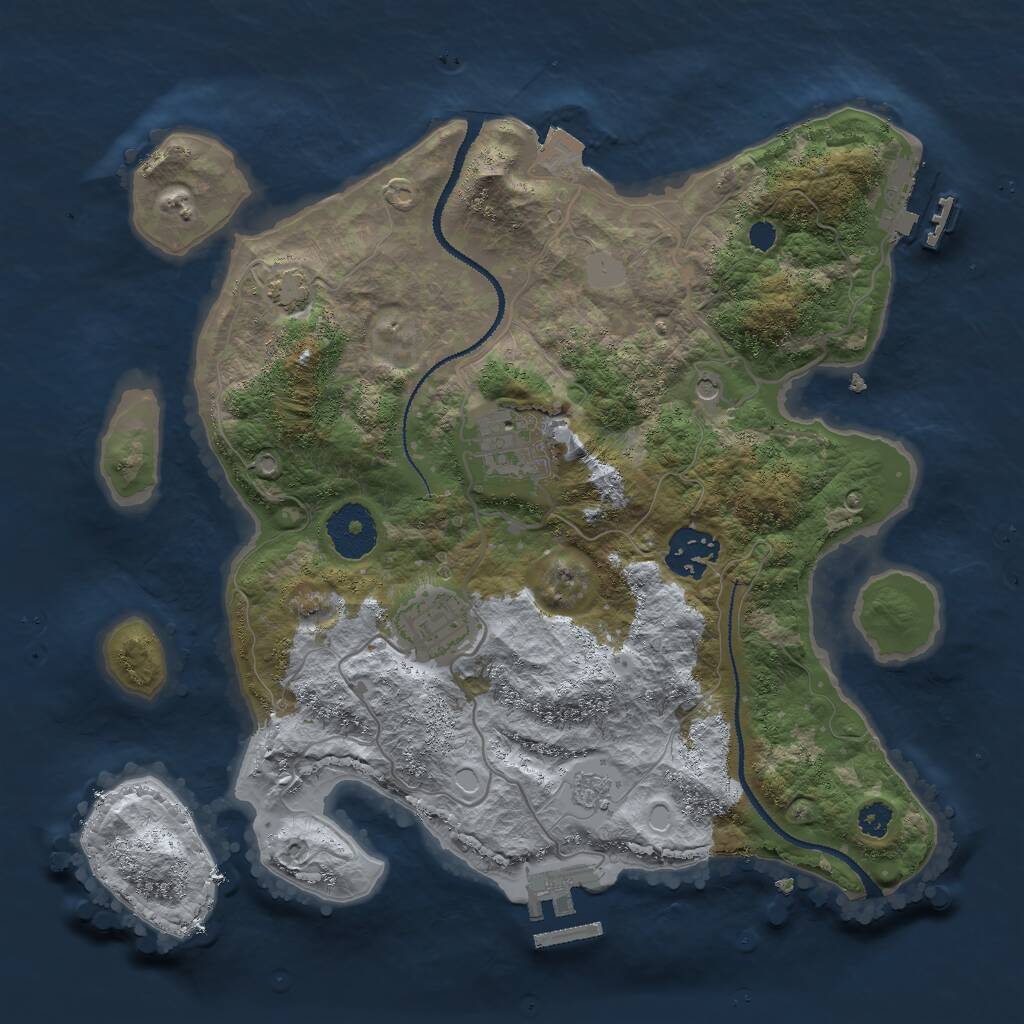Rust Map: Procedural Map, Size: 3000, Seed: 1621223514, 9 Monuments