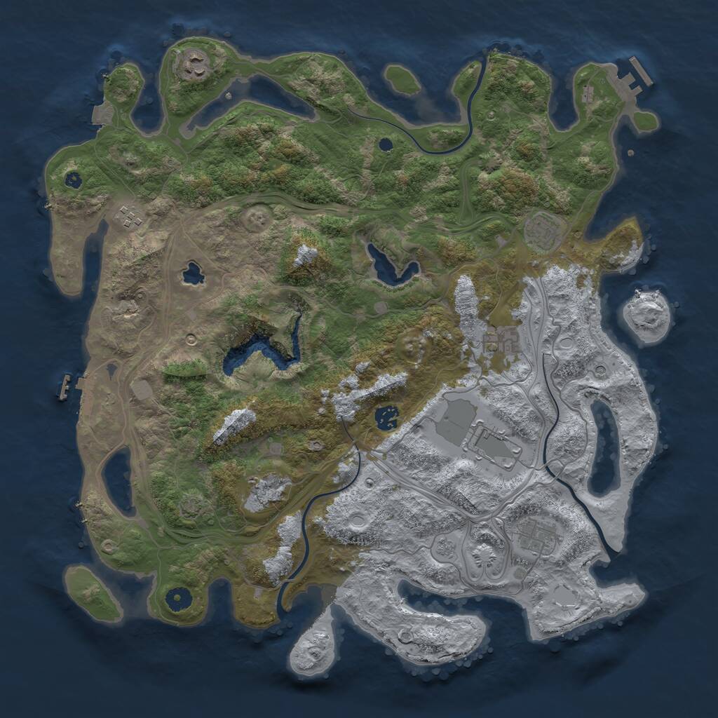 Rust Map: Procedural Map, Size: 4333, Seed: 13022025, 14 Monuments