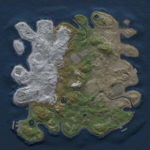 Thumbnail Rust Map: Procedural Map, Size: 3750, Seed: 1883859989, 14 Monuments