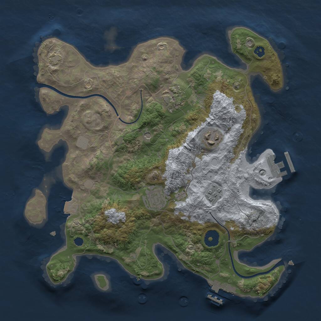 Rust Map: Procedural Map, Size: 3000, Seed: 1561511437, 9 Monuments