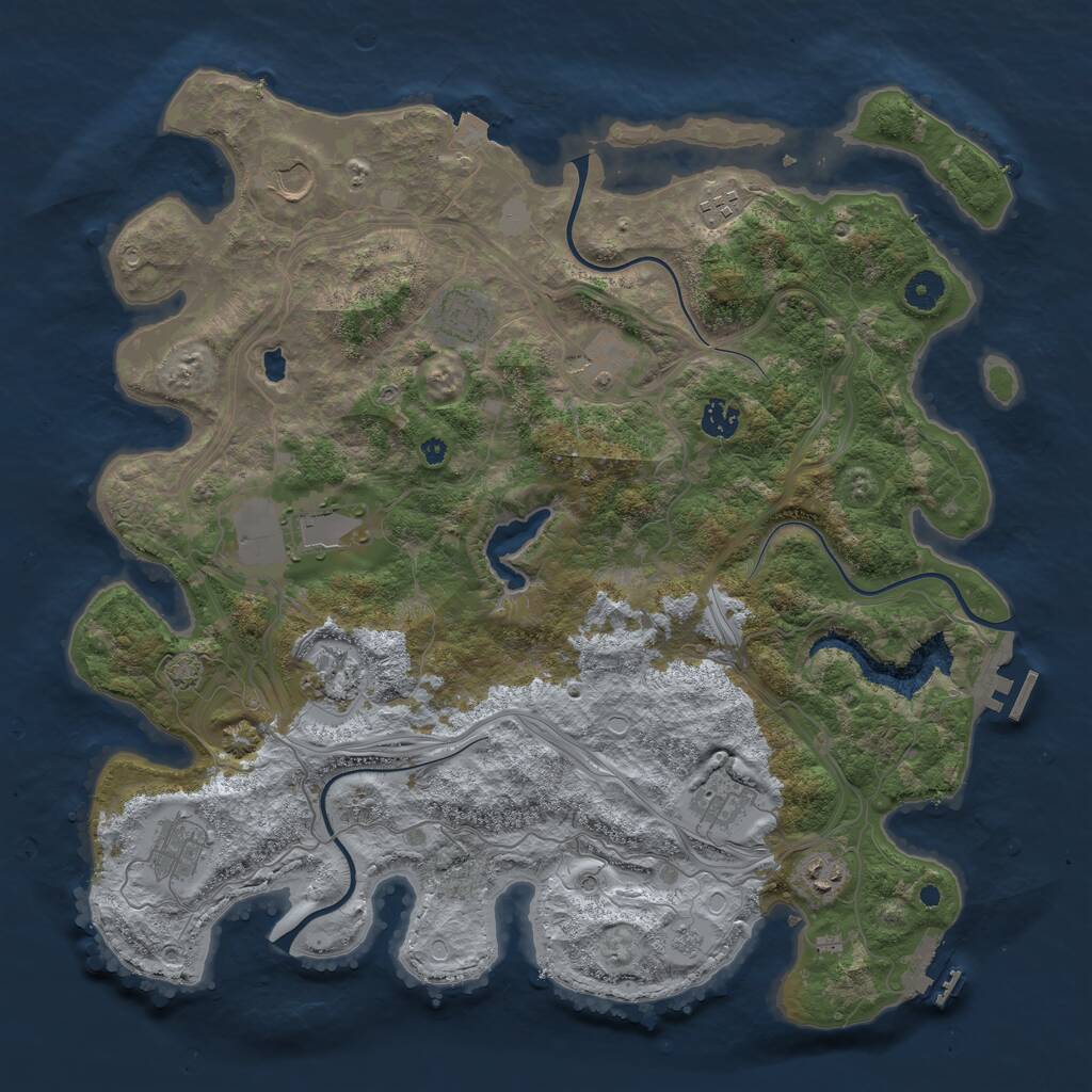 Rust Map: Procedural Map, Size: 4250, Seed: 803525, 16 Monuments