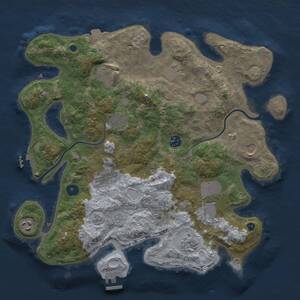 Thumbnail Rust Map: Procedural Map, Size: 3750, Seed: 1119095728, 16 Monuments