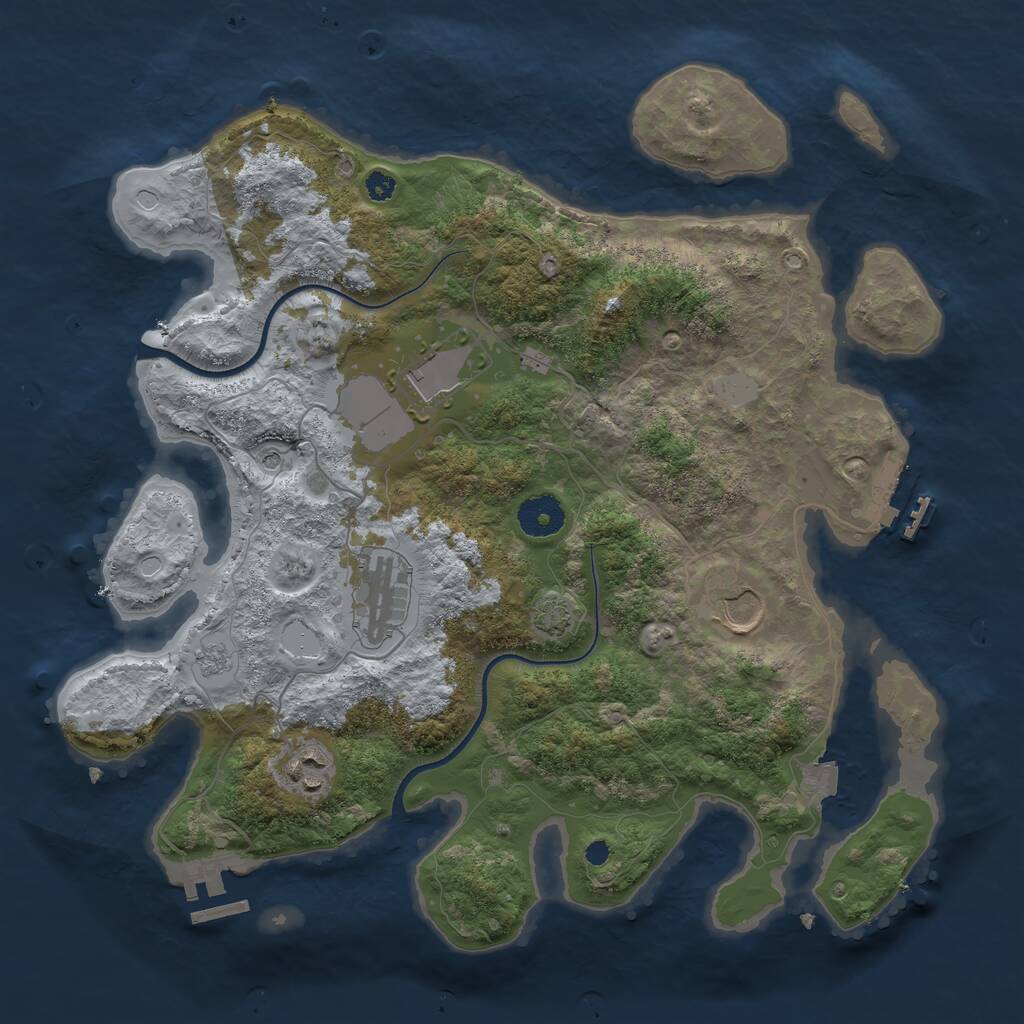 Rust Map: Procedural Map, Size: 3500, Seed: 344563259, 10 Monuments