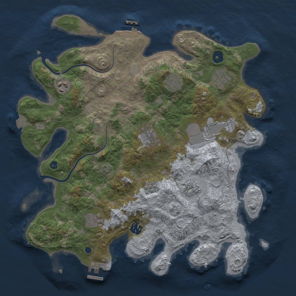 Rust Map: Procedural Map, Size: 3750, Seed: 1959622708, 15 Monuments