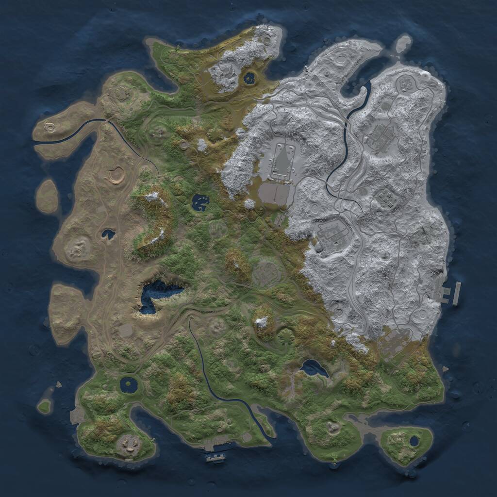 Rust Map: Procedural Map, Size: 4250, Seed: 5323451, 16 Monuments