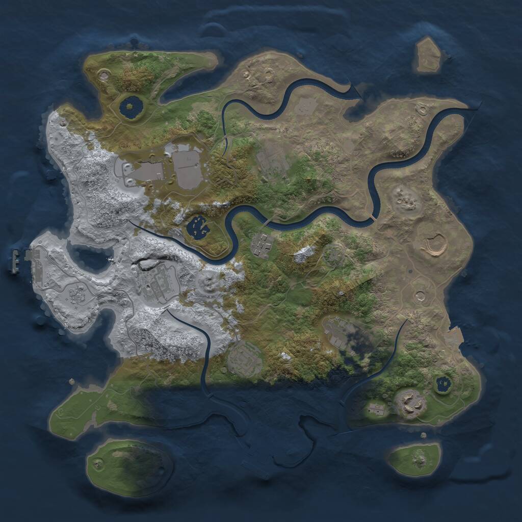 Rust Map: Procedural Map, Size: 3500, Seed: 867782933, 15 Monuments
