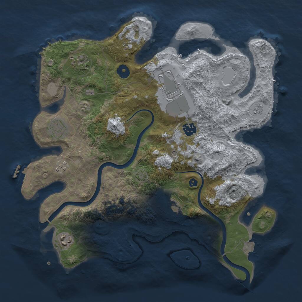 Rust Map: Procedural Map, Size: 3500, Seed: 282699776, 12 Monuments