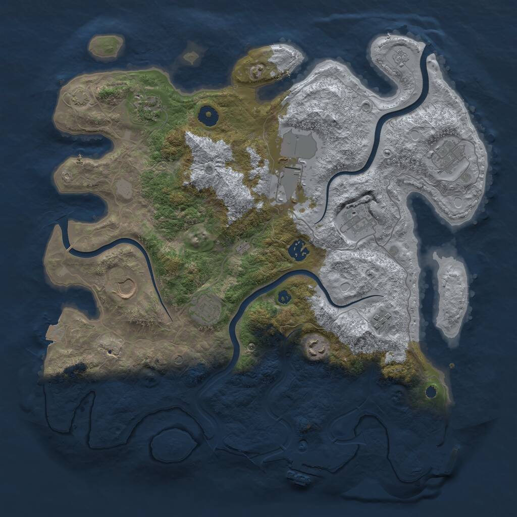 Rust Map: Procedural Map, Size: 3850, Seed: 24457832, 15 Monuments