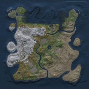 Thumbnail Rust Map: Procedural Map, Size: 3500, Seed: 1505147348, 15 Monuments