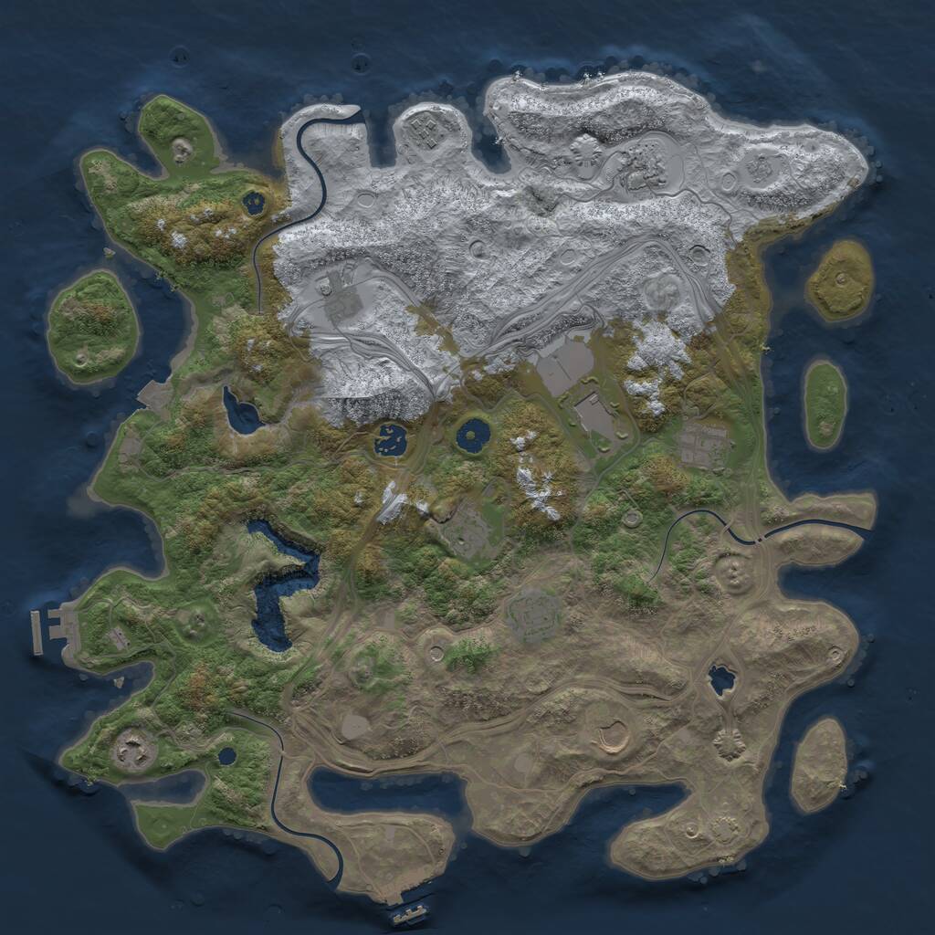 Rust Map: Procedural Map, Size: 4250, Seed: 393, 16 Monuments