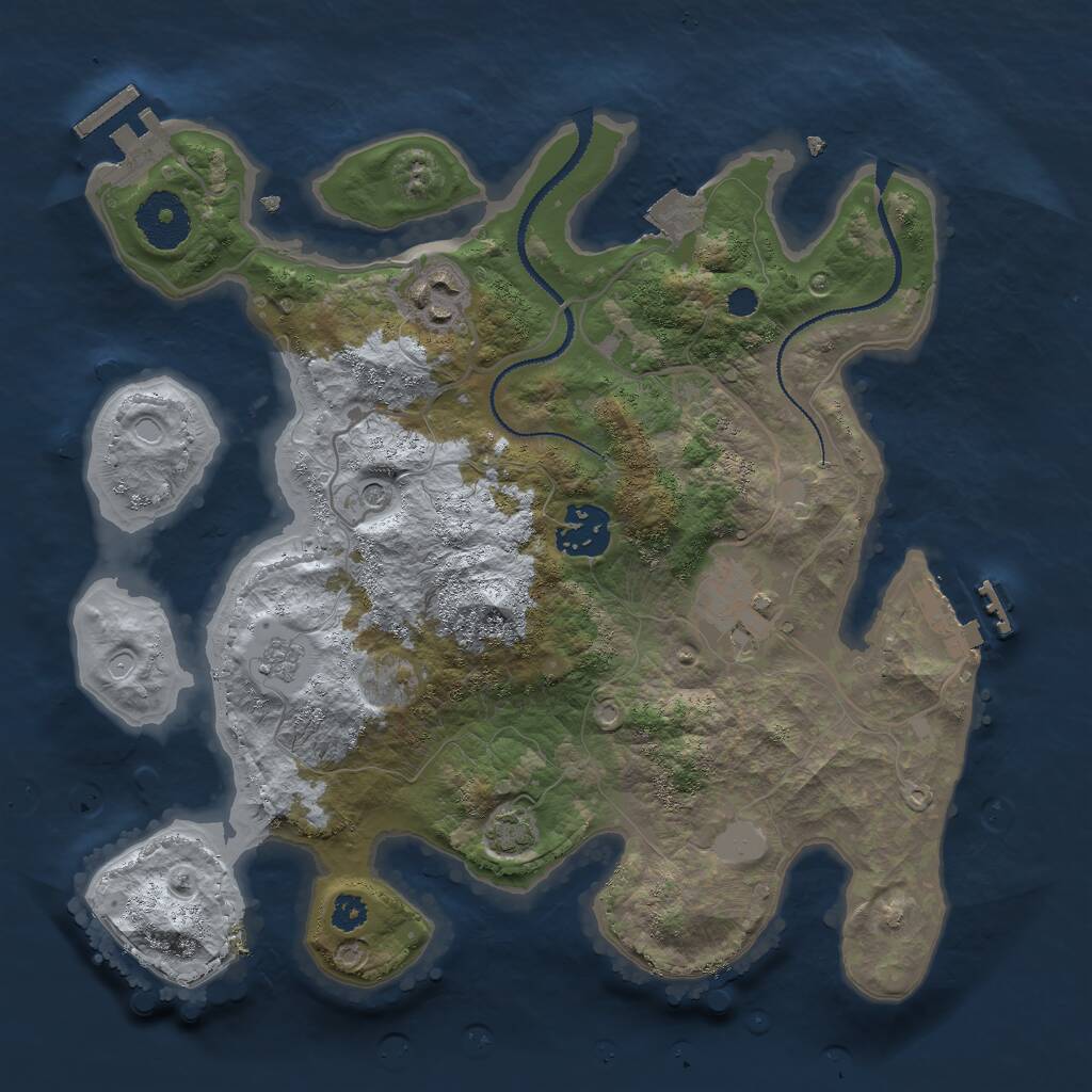 Rust Map: Procedural Map, Size: 3000, Seed: 72206, 9 Monuments