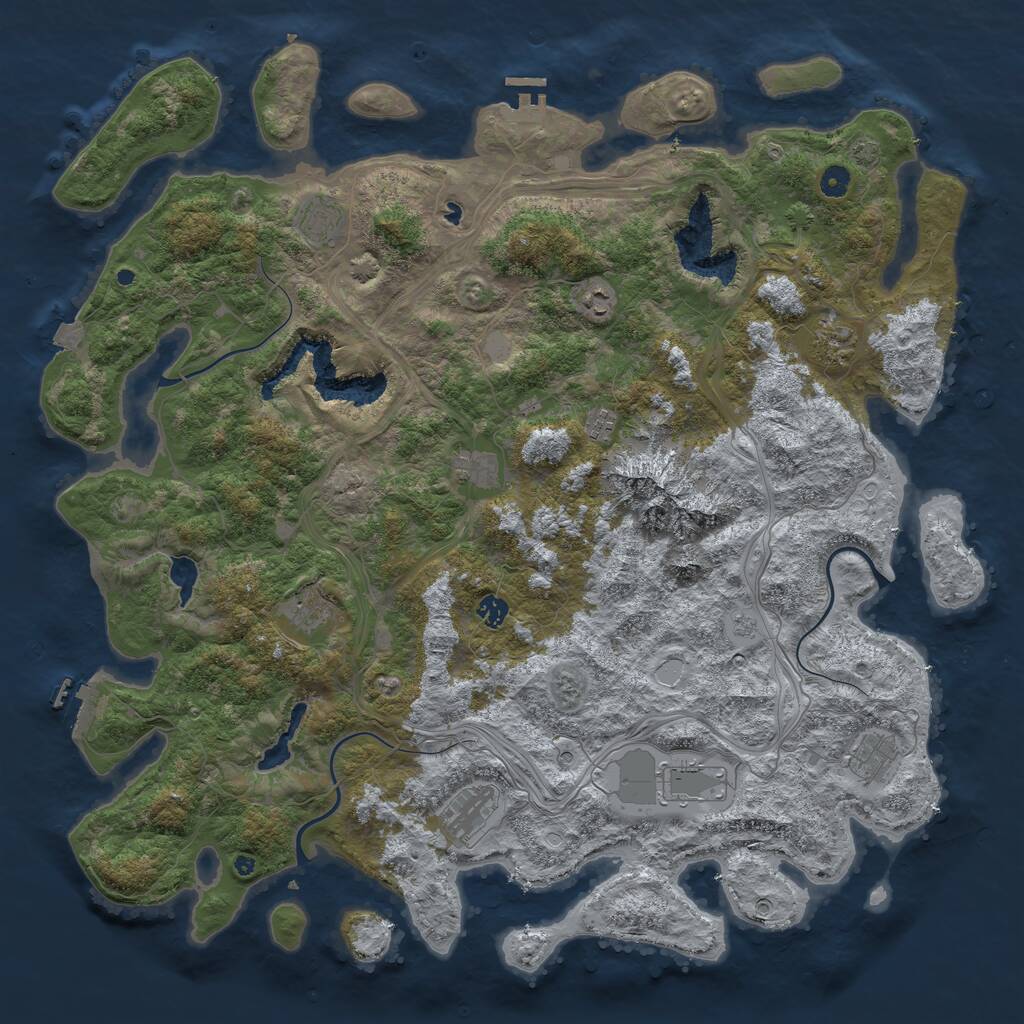 Rust Map: Procedural Map, Size: 5000, Seed: 359, 16 Monuments