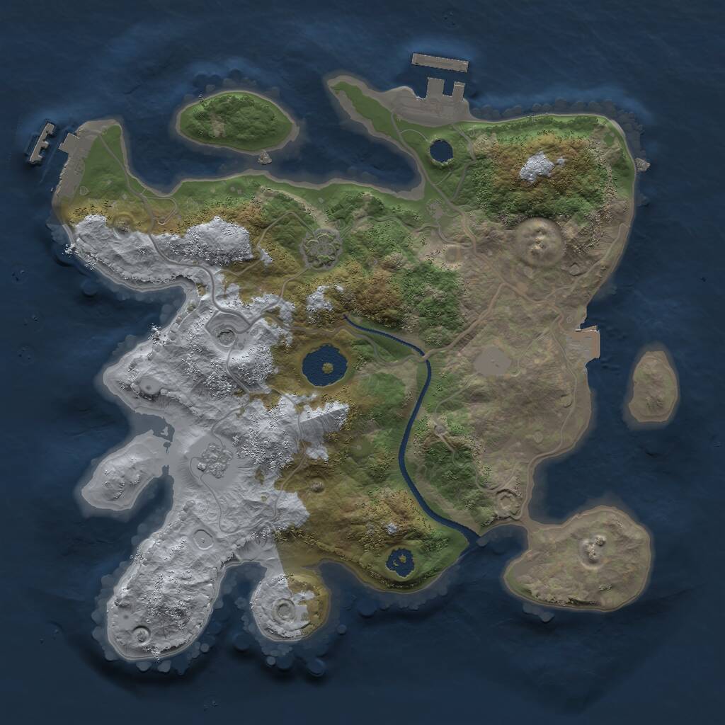 Rust Map: Procedural Map, Size: 2616, Seed: 1647686916, 6 Monuments