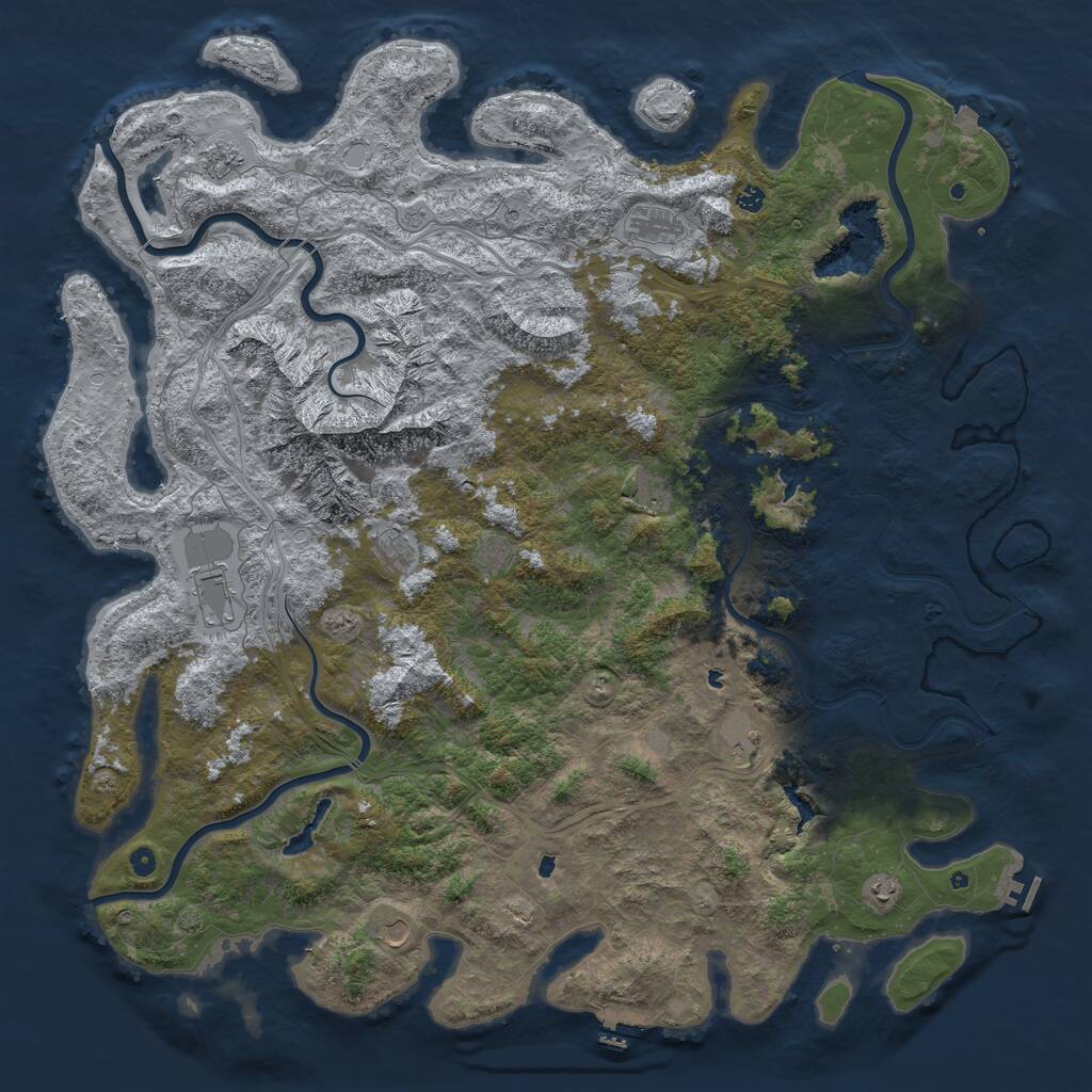Rust Map: Procedural Map, Size: 6000, Seed: 10482222, 17 Monuments