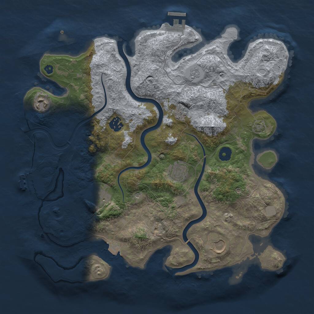 Rust Map: Procedural Map, Size: 3500, Seed: 1633044823, 12 Monuments