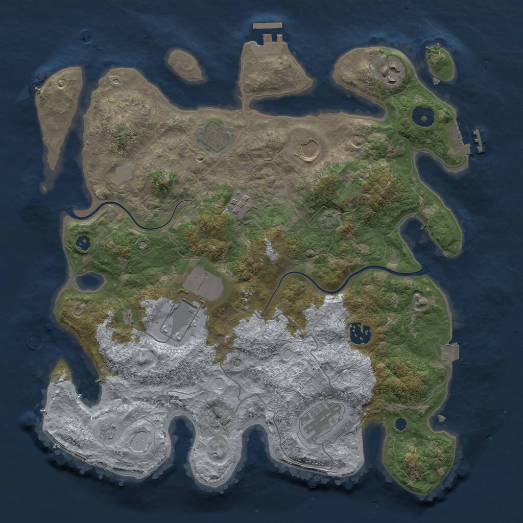 Rust Map: Procedural Map, Size: 3600, Seed: 55600, 13 Monuments