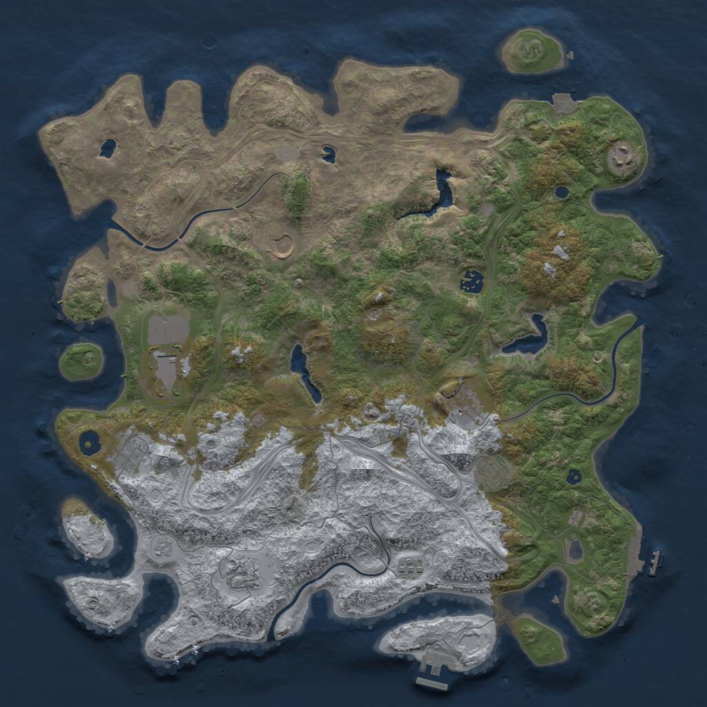 Rust Map: Procedural Map, Size: 4500, Seed: 28042015, 15 Monuments