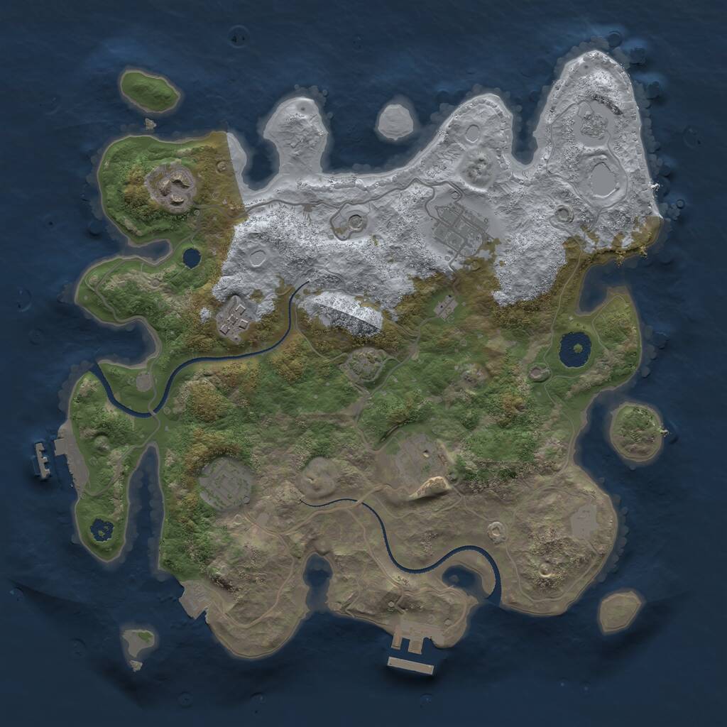 Rust Map: Procedural Map, Size: 3200, Seed: 306738031, 11 Monuments