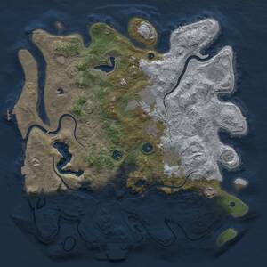 Thumbnail Rust Map: Procedural Map, Size: 4000, Seed: 1873192918, 13 Monuments