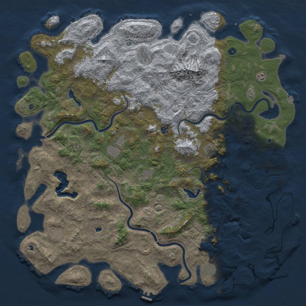 Rust Map: Procedural Map, Size: 6000, Seed: 1604638831, 17 Monuments