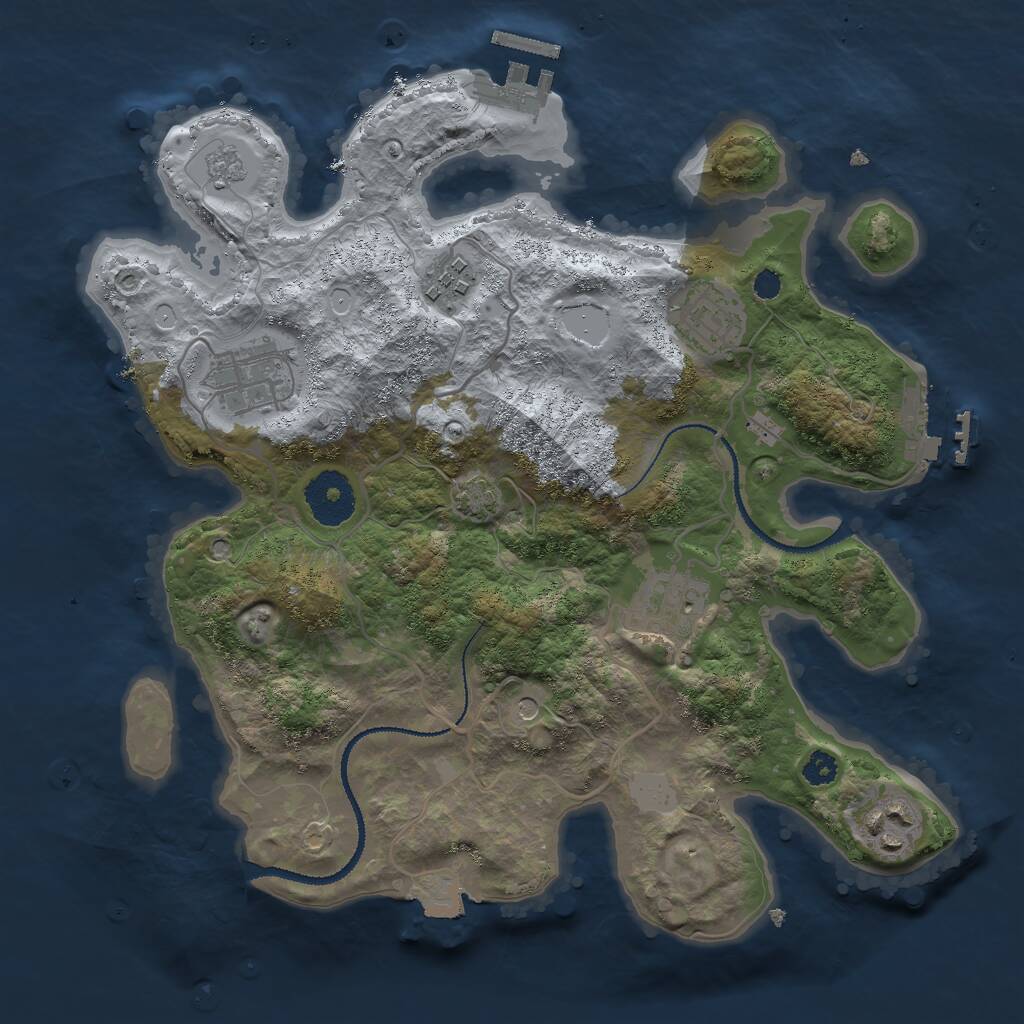 Rust Map: Procedural Map, Size: 3000, Seed: 899387965, 11 Monuments