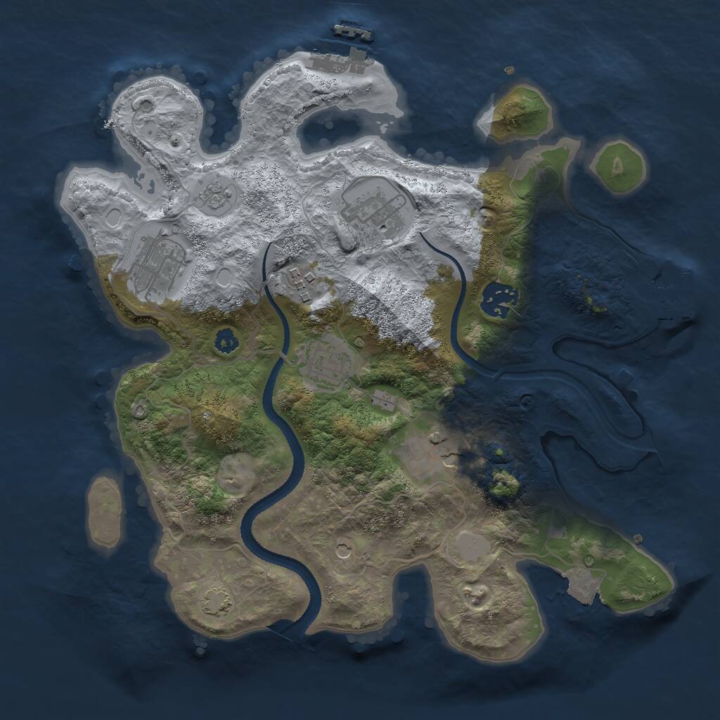 Rust Map: Procedural Map, Size: 3000, Seed: 899387965, 12 Monuments