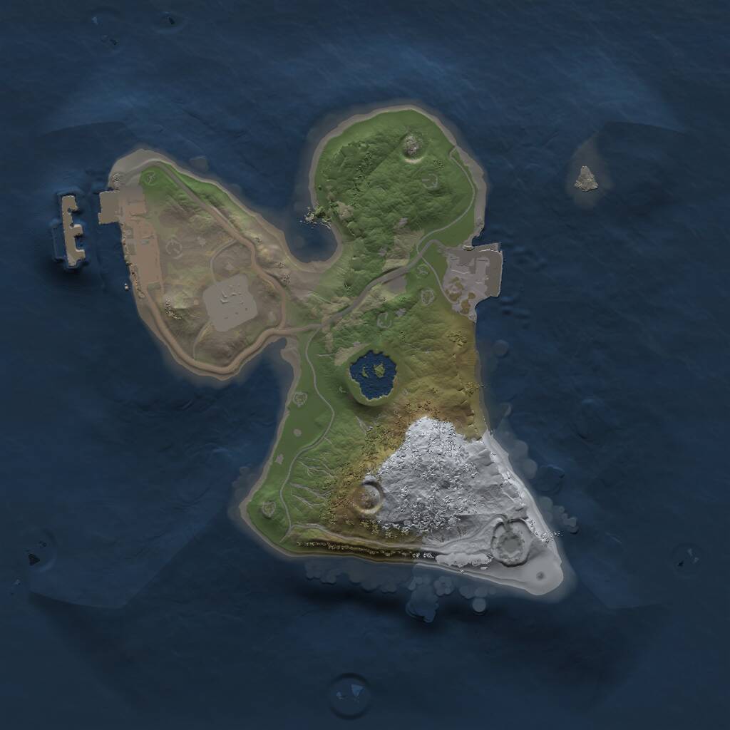 Rust Map: Procedural Map, Size: 1600, Seed: 712372, 2 Monuments