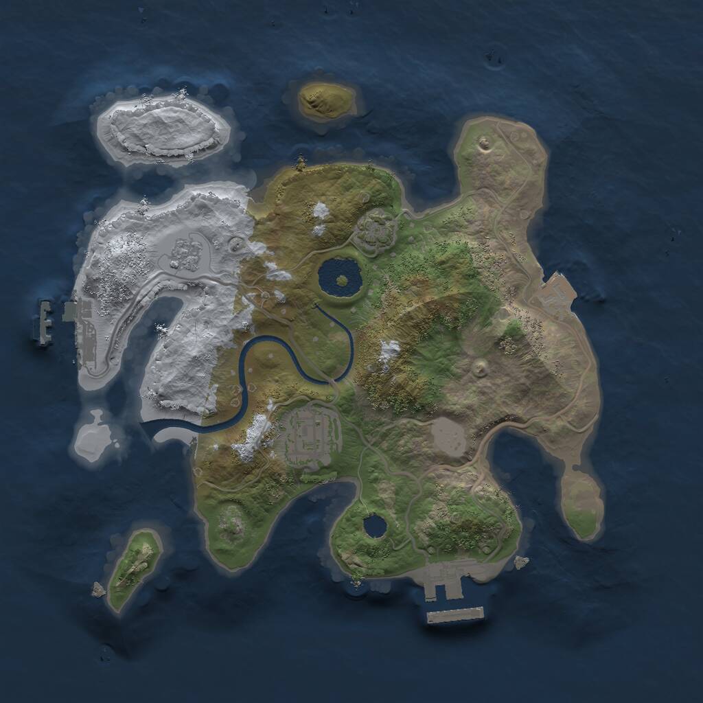 Rust Map: Procedural Map, Size: 2500, Seed: 1169324387, 6 Monuments