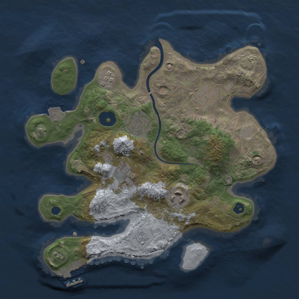 Rust Map: Procedural Map, Size: 2750, Seed: 1124885936, 9 Monuments