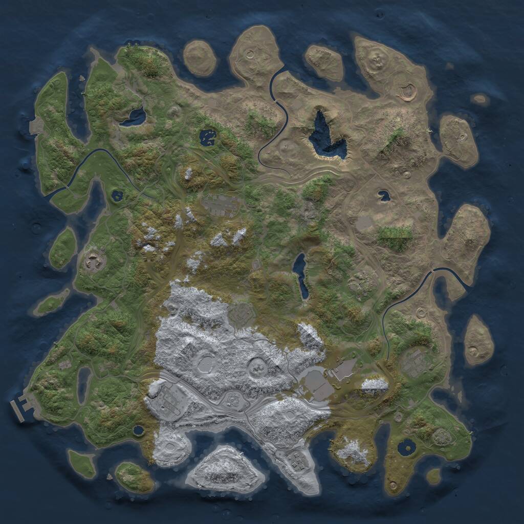 Rust Map: Procedural Map, Size: 4500, Seed: 73432, 15 Monuments